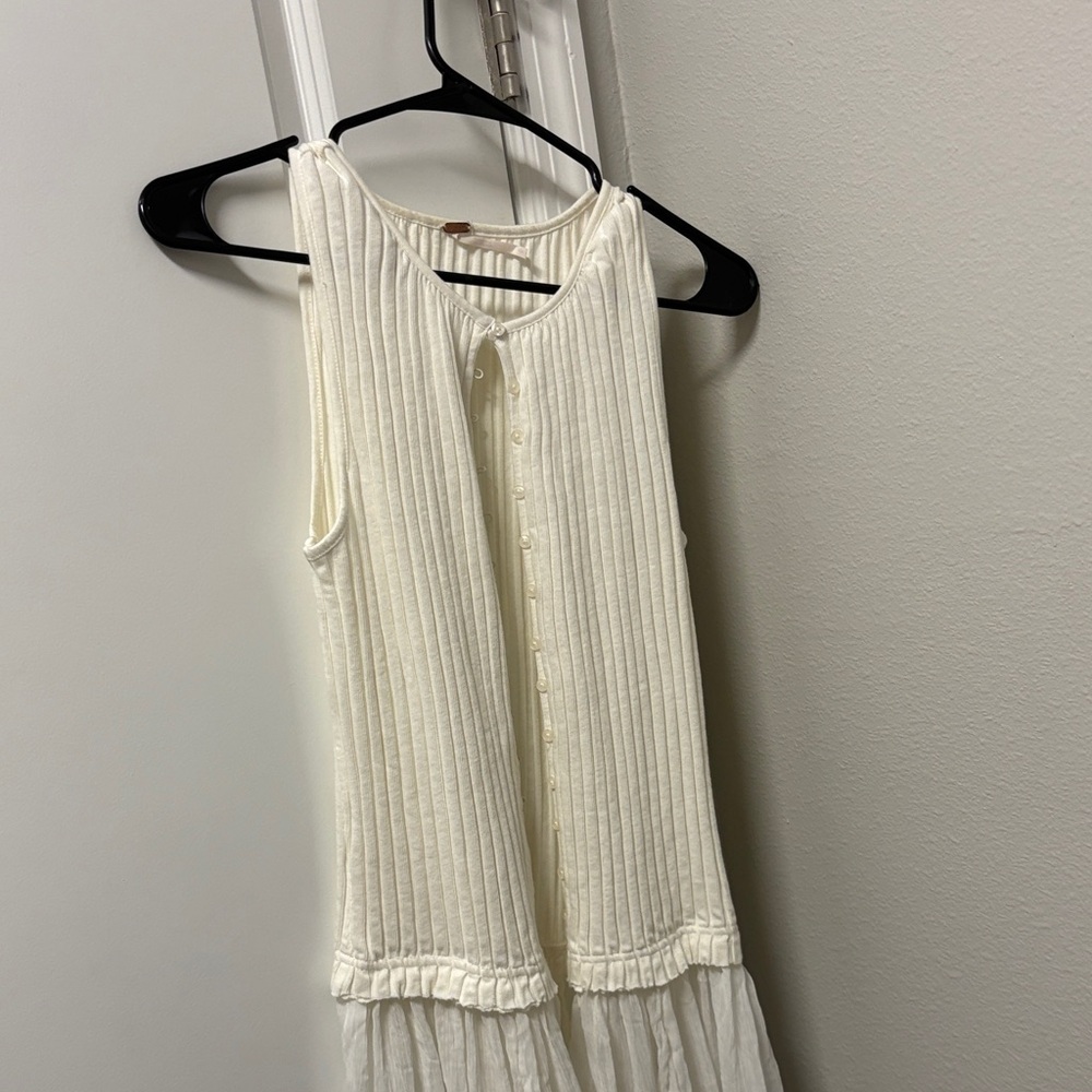 Free People Cream Sleeveless Blouse